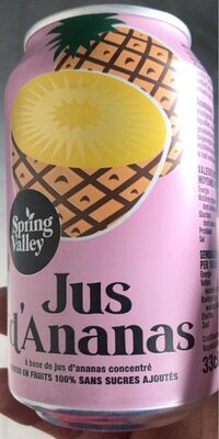 Jus d'ananas Spring Valley 33 cl